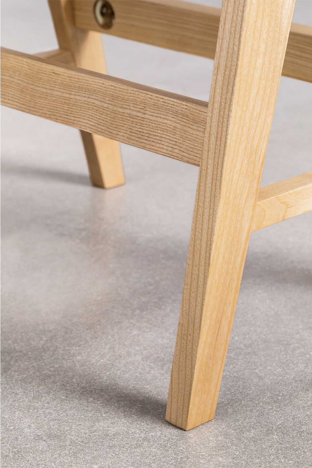 Low Stool in Ash Wood and Rattan Lali SKLUM