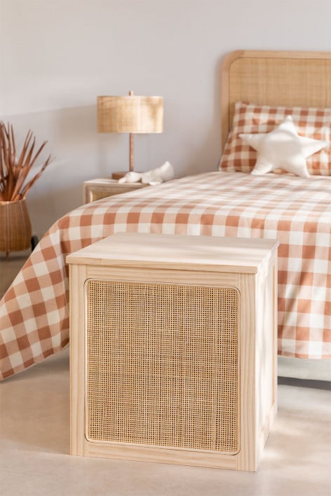 Rattan and Wood Trunk Reyna Natural Kids