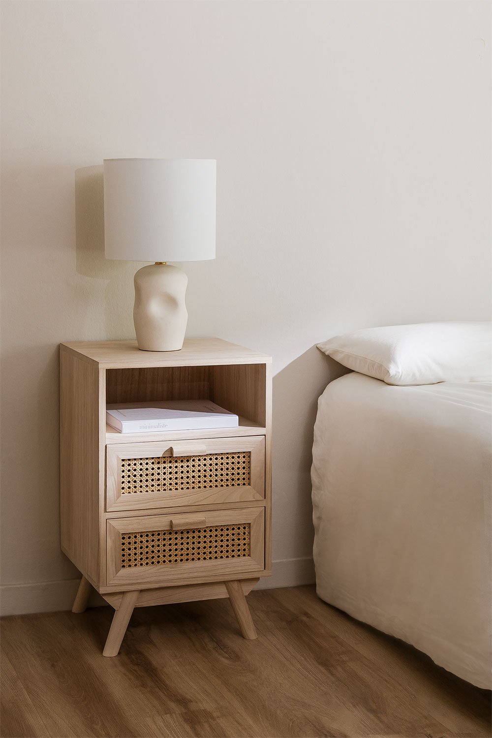 Wooden Bedside Table with Drawers Ralik , gallery image 1