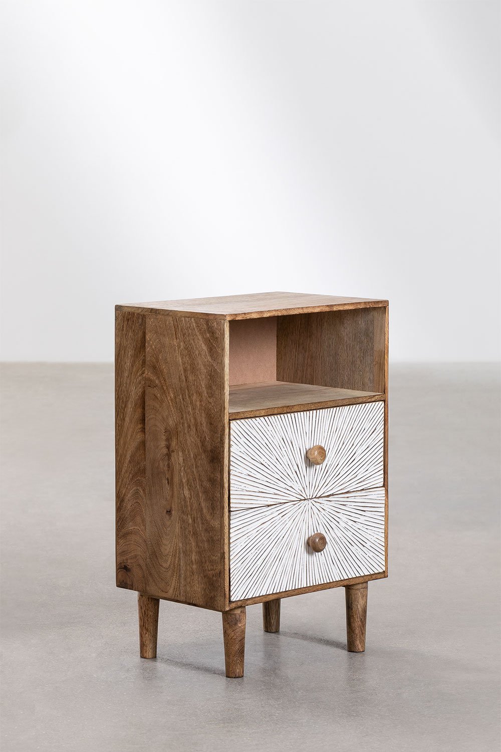 Wood slab store night stand