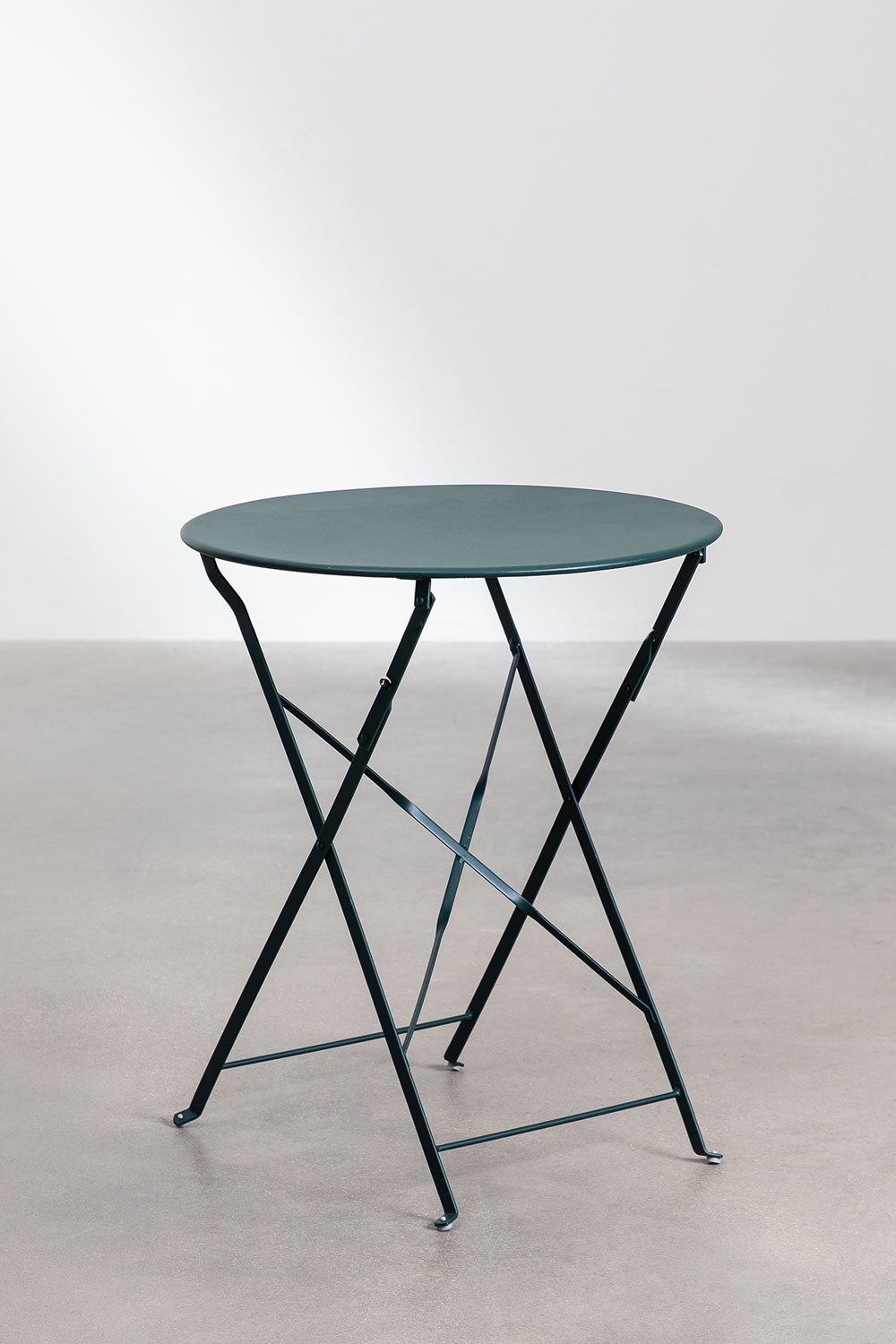 Sergey round garden table set, Ø60 cm, made of steel and two folding garden chairs, gallery image 3