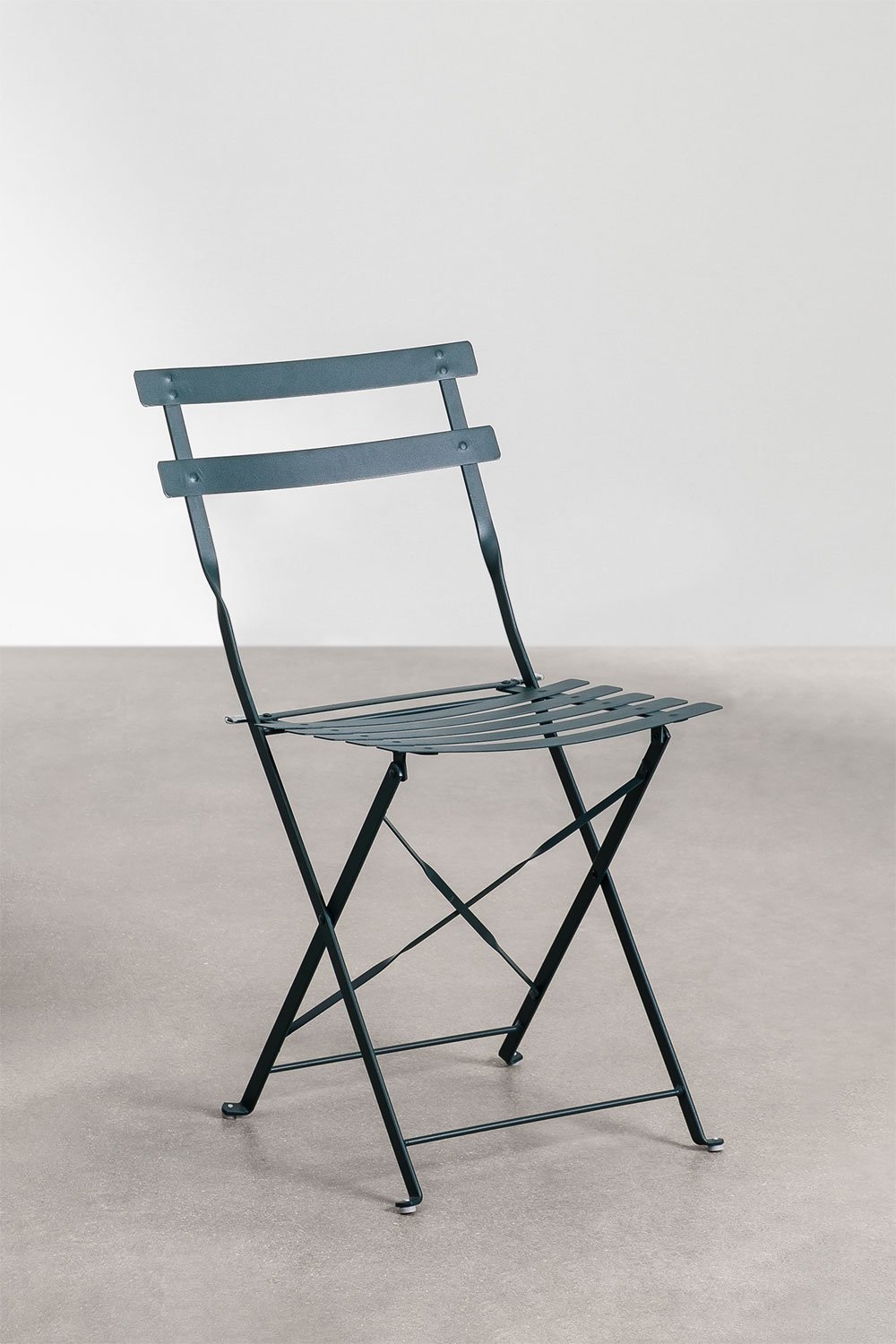 Sergey round garden table set, Ø60 cm, made of steel and two folding garden chairs, gallery image 7