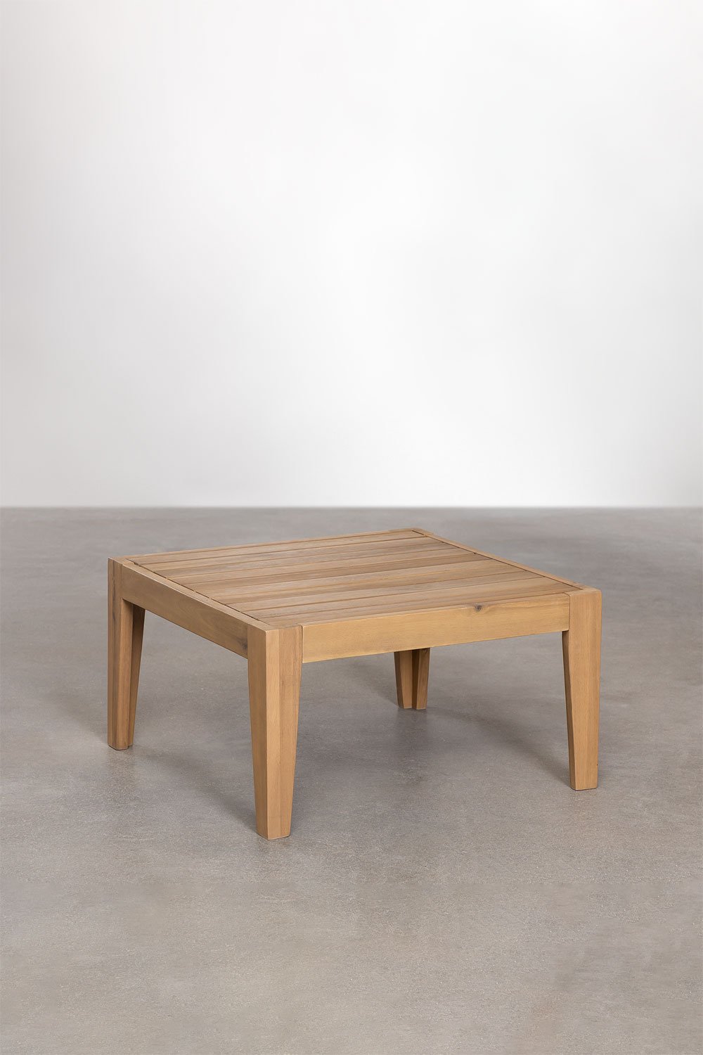 Square garden coffee table 60x60 cm in acacia wood Filips, gallery image 2