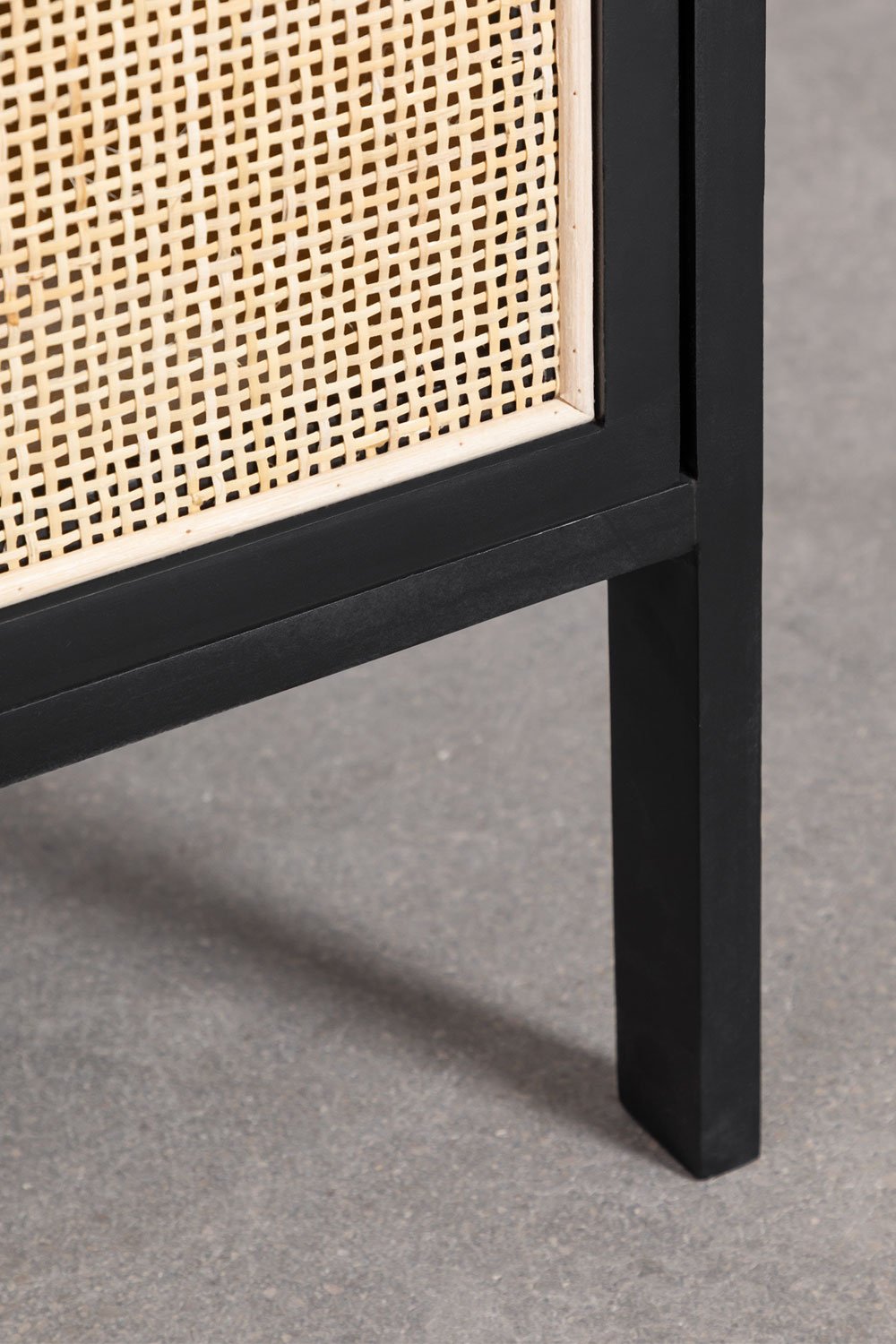 Square bedside table 40x40 cm in rattan and wood Reyna, gallery image 7