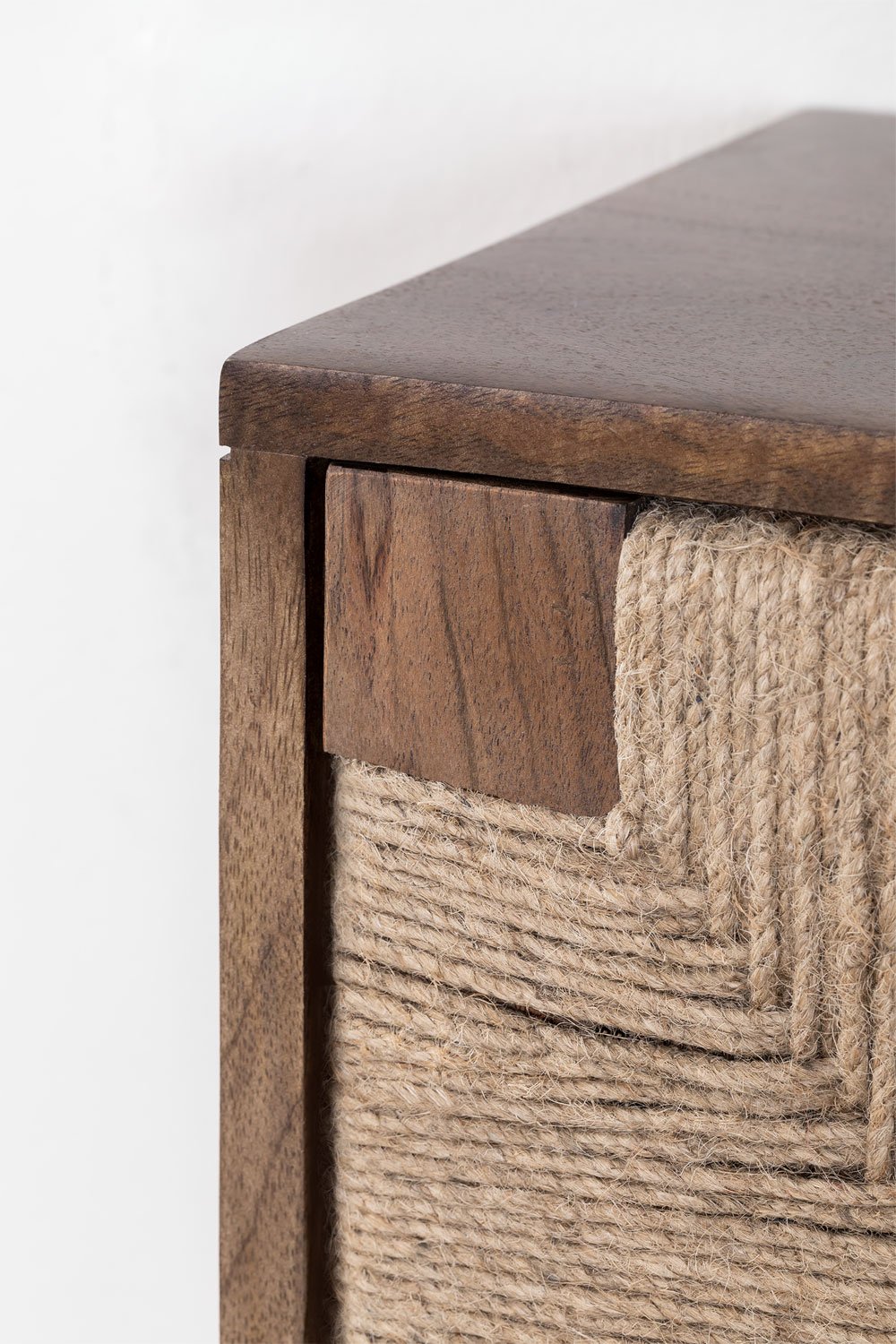 Evans mango wood and jute wall shelf SKLUM