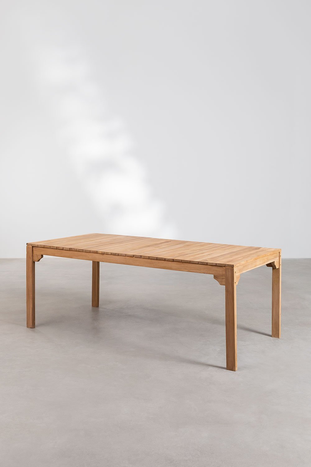 Rectangular garden table 200x100 cm in teak wood Donal, gallery image 2