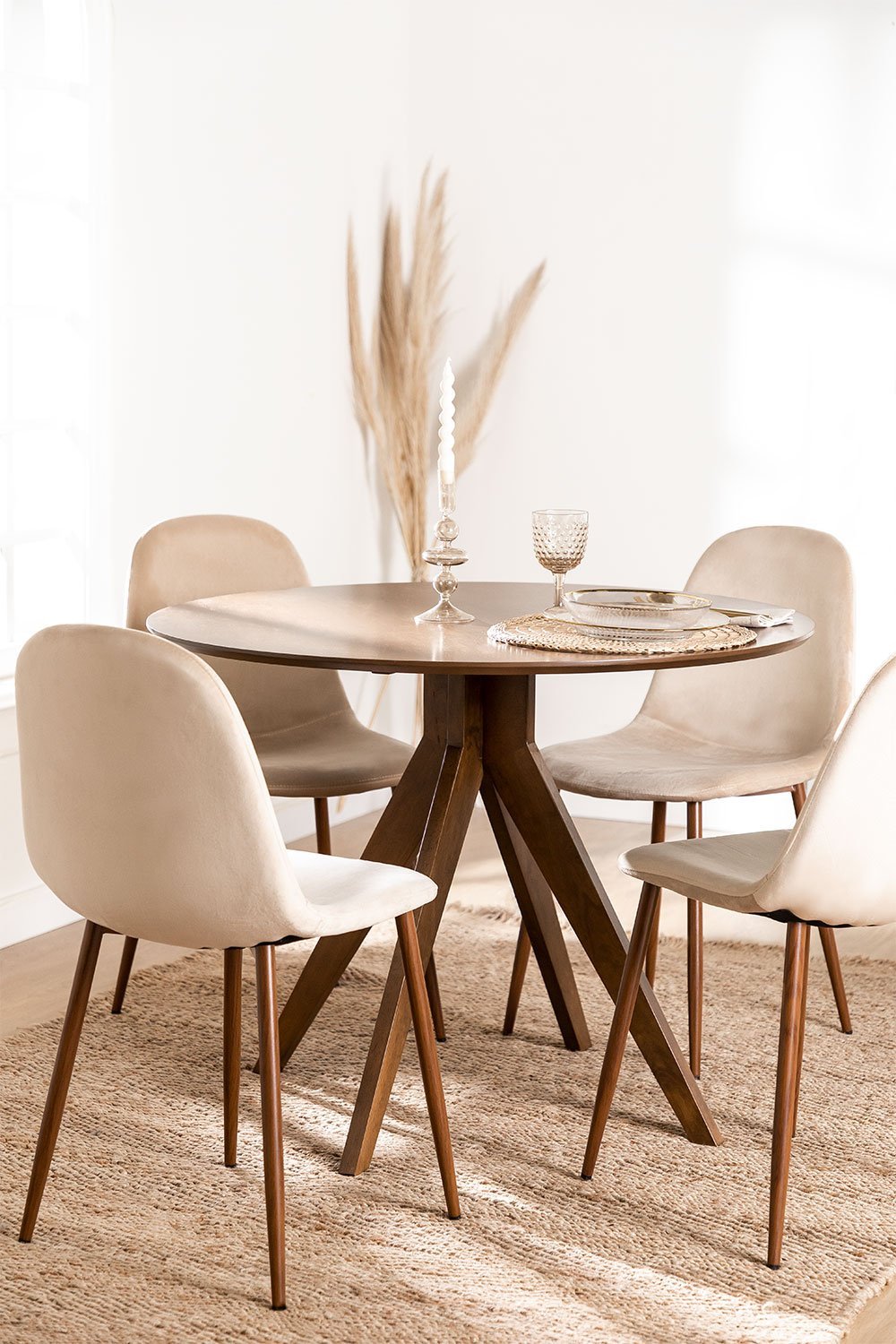 Round Wooden Dining Table (Ø100 cm) Sekiz, gallery image 1