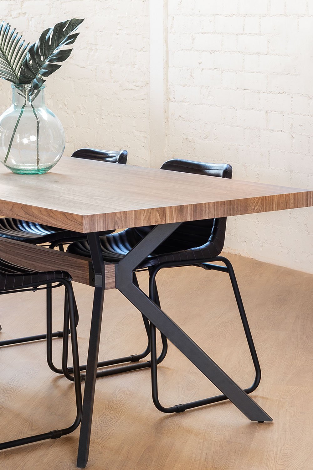 Kogi rectangular metal & MDF dining table (180x90 cm) , gallery image 1