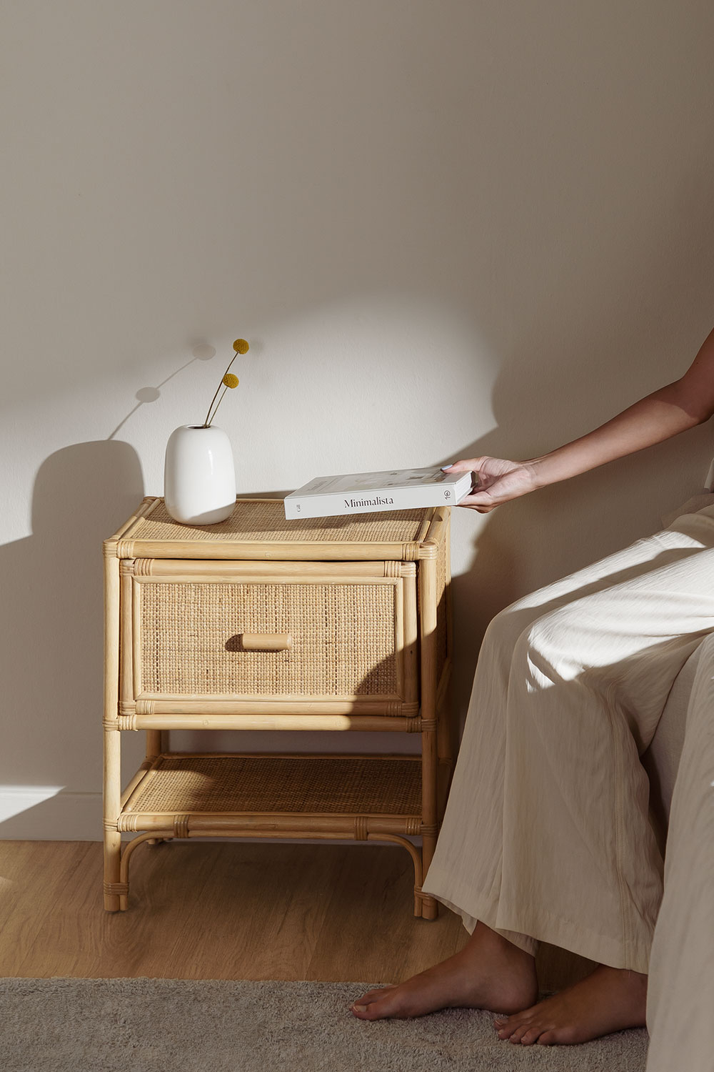 Nightstand rattan on sale