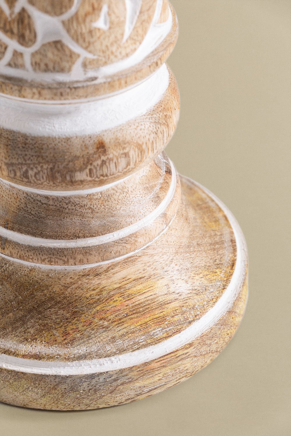 Set of 2 Biny mango wood candlesticks         , gallery image 10