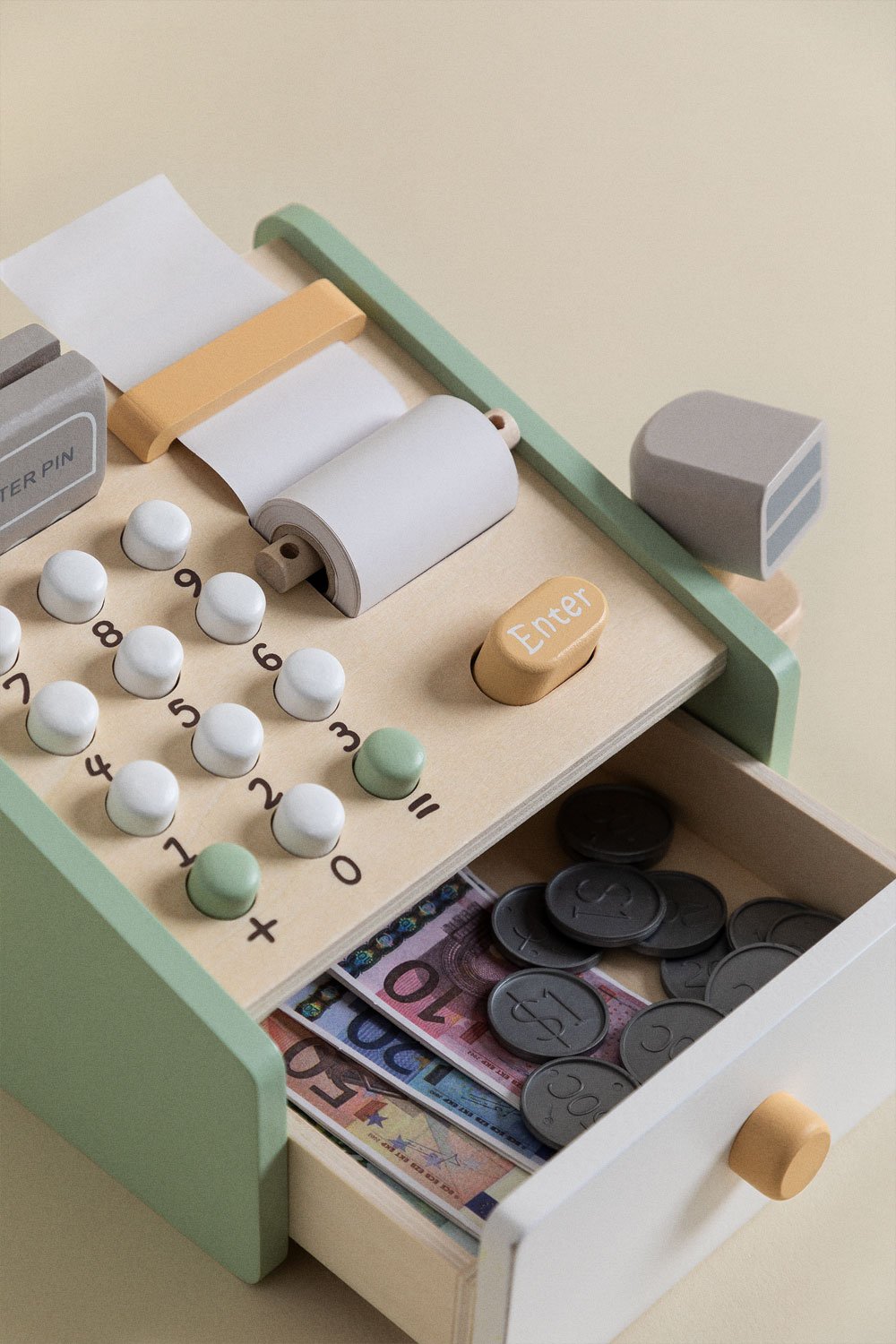 Oblina Kids wooden cash register, gallery image 4