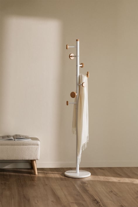 Tibalt metal & beech wood coat hanger - White