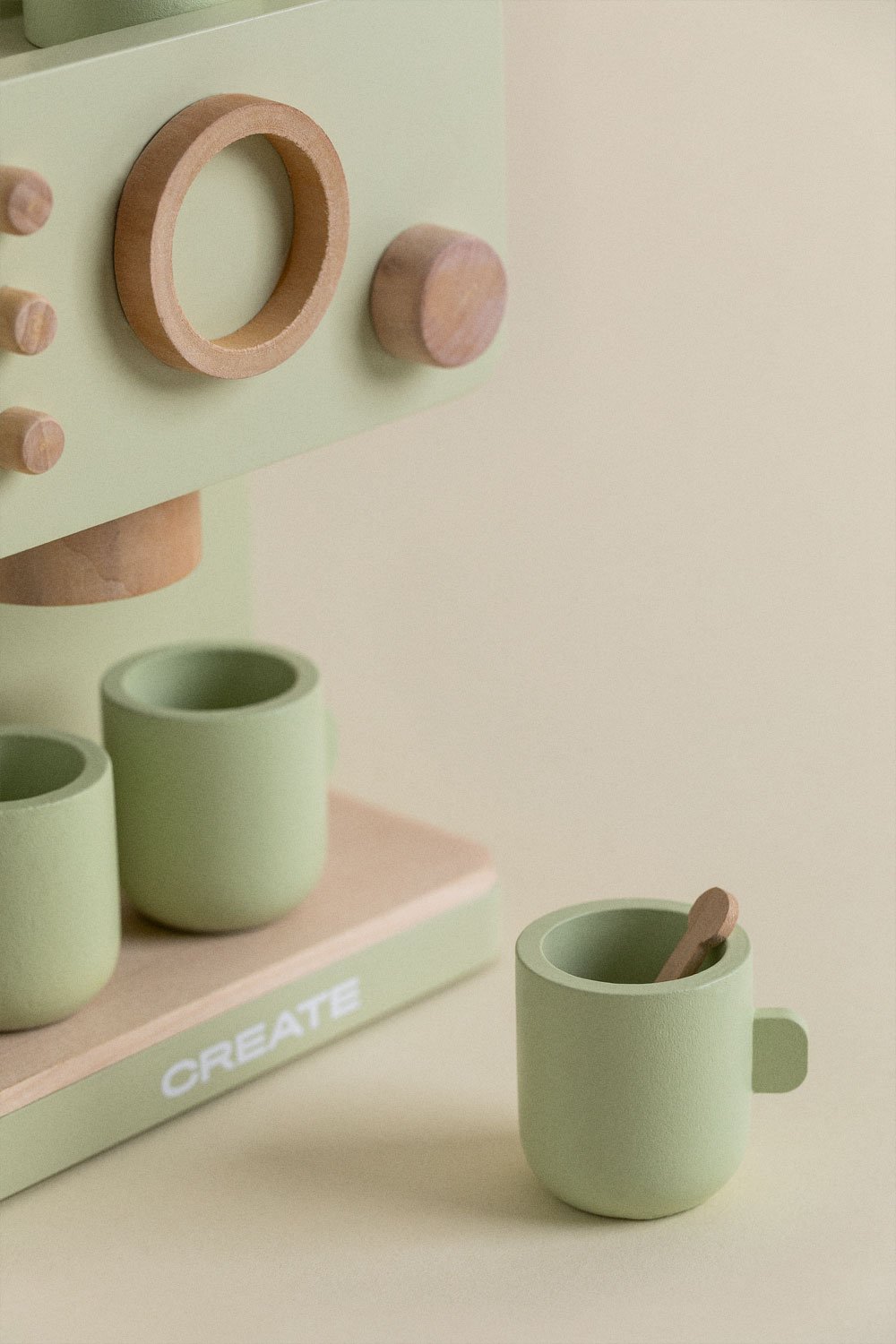 Figurine pour enfant Sklum Cafetière en bois Thera Create Kids