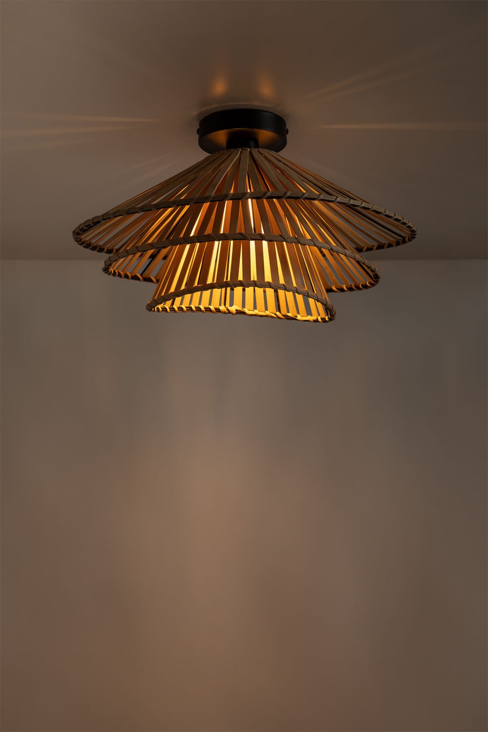 Taroucas bamboo ceiling light, gallery image 2