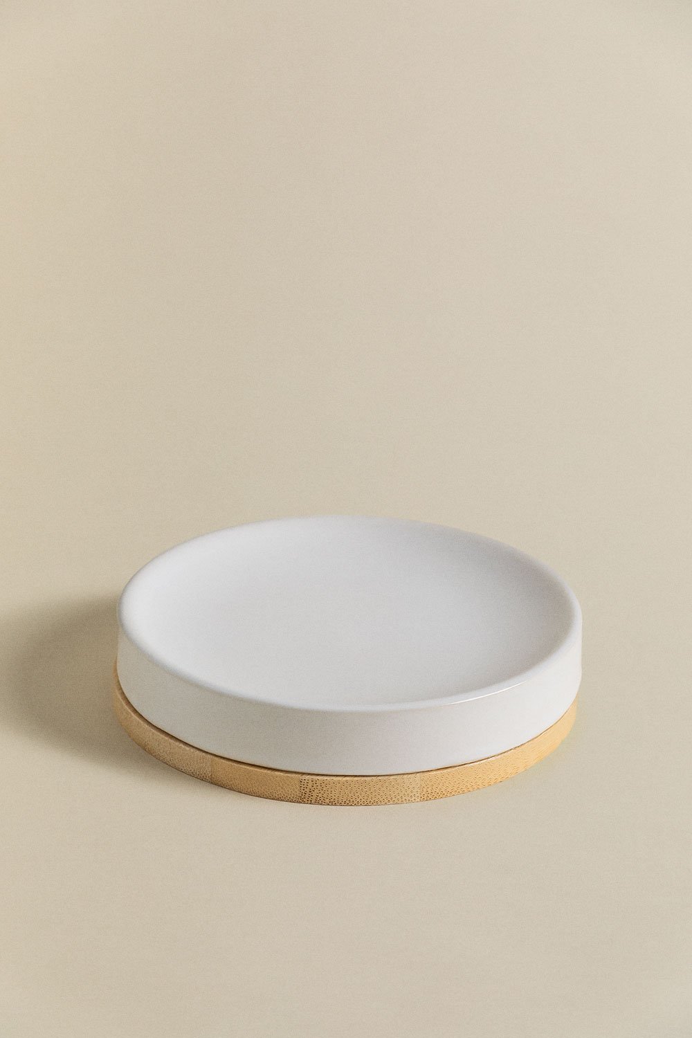 Elvan ceramic and bamboo soap dish, gallery image 1