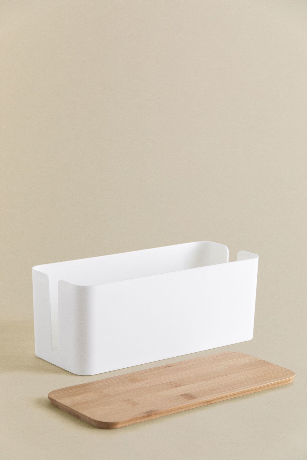 Rolayn polypropylene and bamboo wood cable organizer, gallery image 3