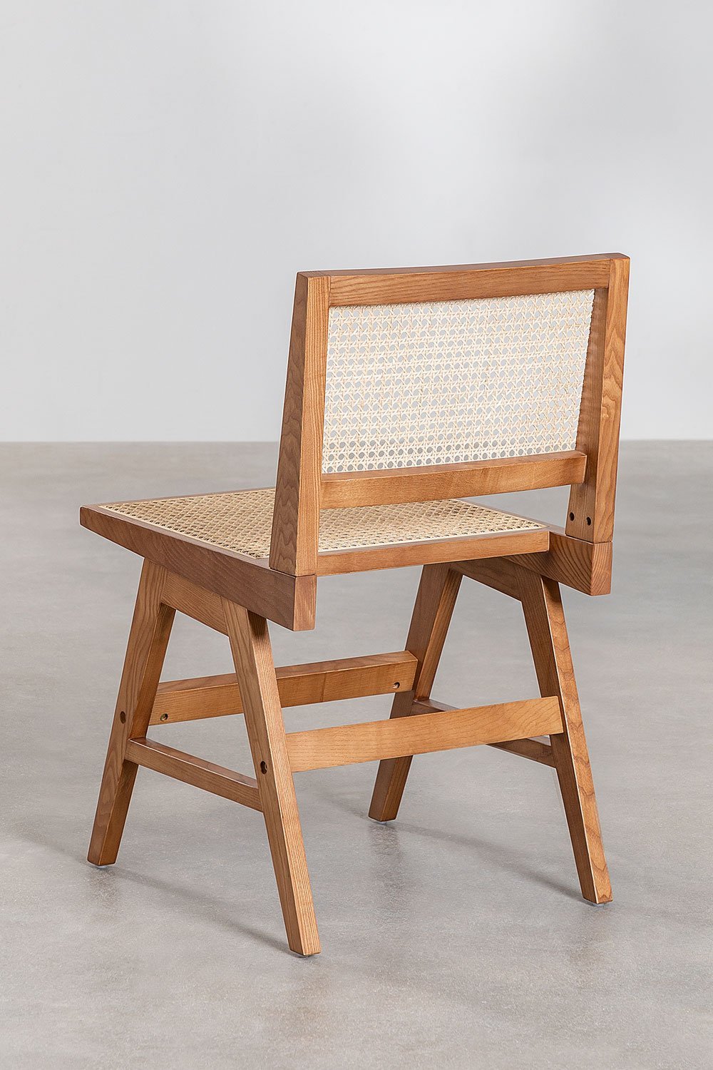 Ash wood and rattan dining chair Lali, gallery image 4