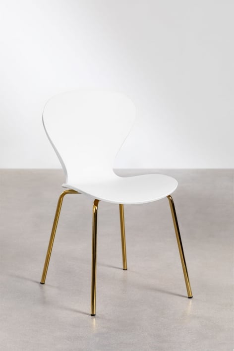 Uit pack of 2 stackable dining chairs - White