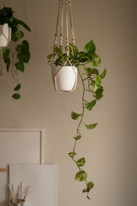Kefren macrame hanging planter