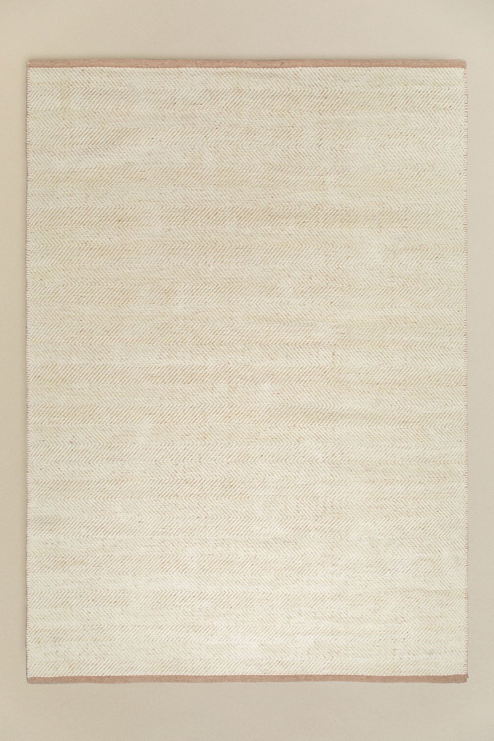 Rectangular rug 160x230 cm in polyester and jute Kalina, gallery image 2
