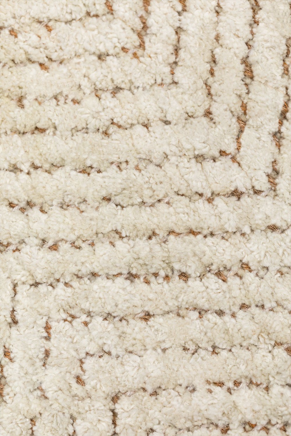 Rectangular rug 160x230 cm in polyester and jute Kalina, gallery image 4