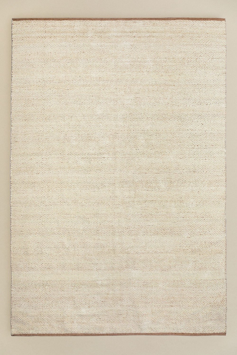 Rectangular rug 200x300 cm in polyester and jute Kalina, gallery image 1