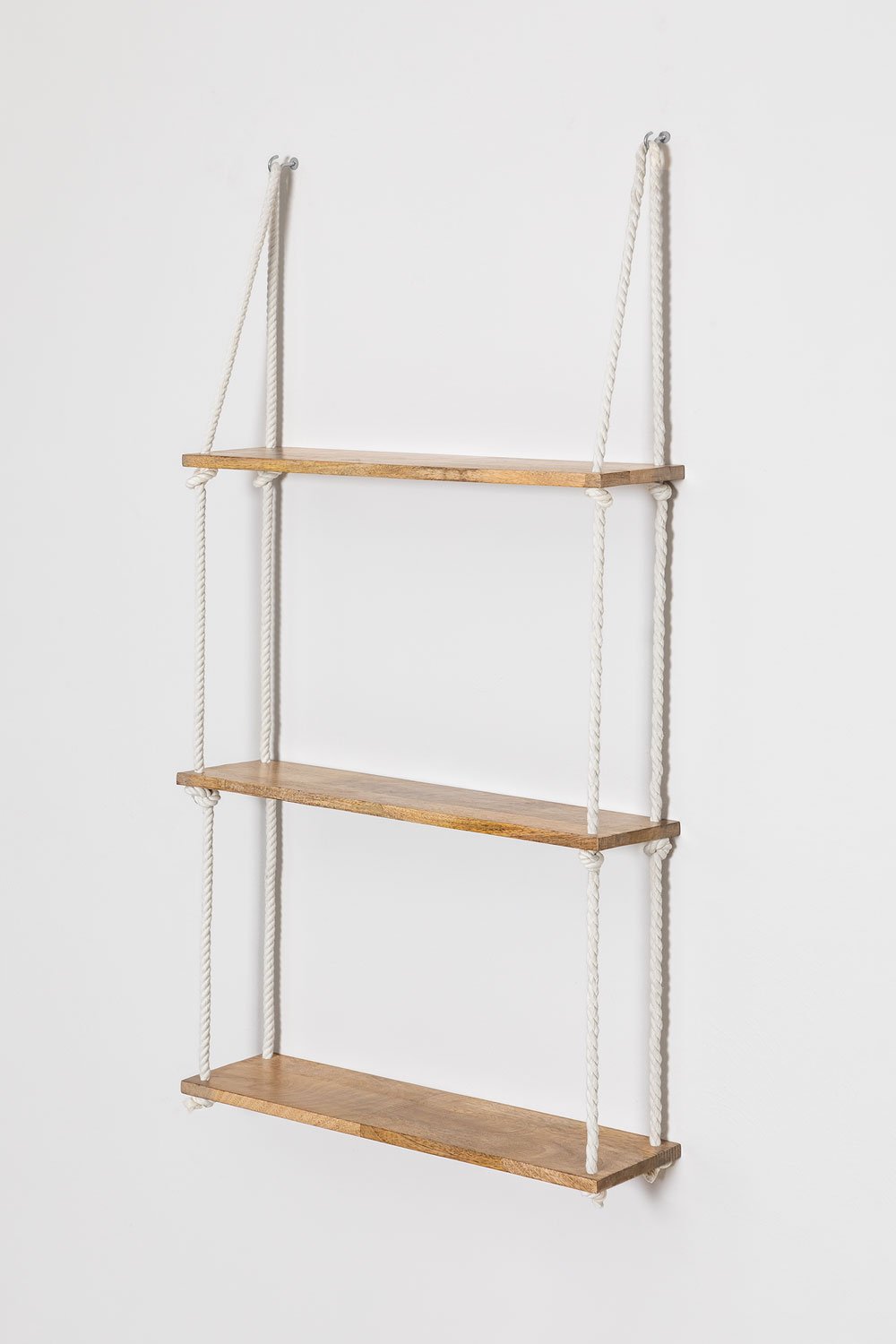 Daven mango wood and rope wall shelf, gallery image 1