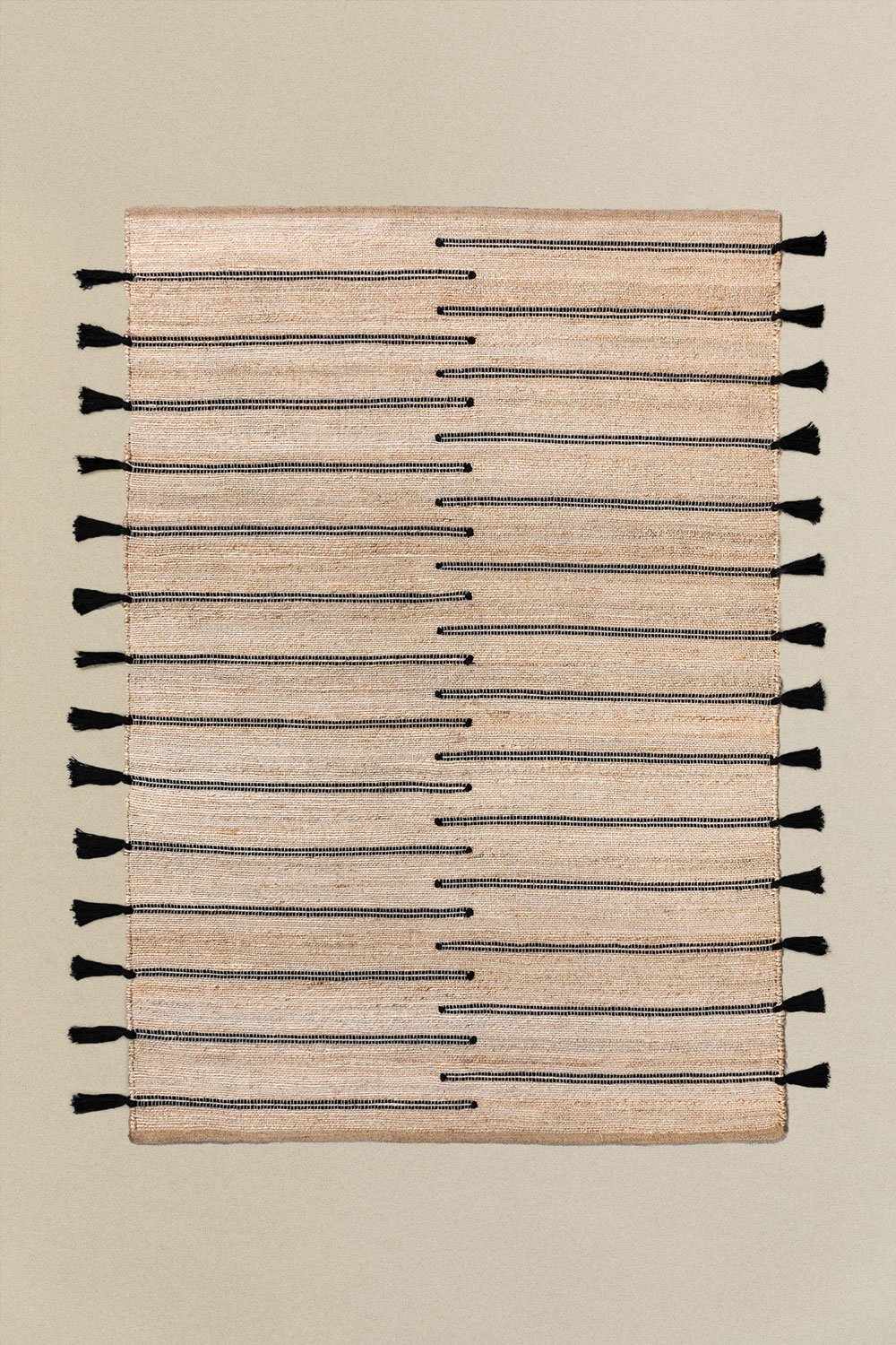 Rectangular rug 185x230 cm in jute and fabric Plamena, gallery image 1
