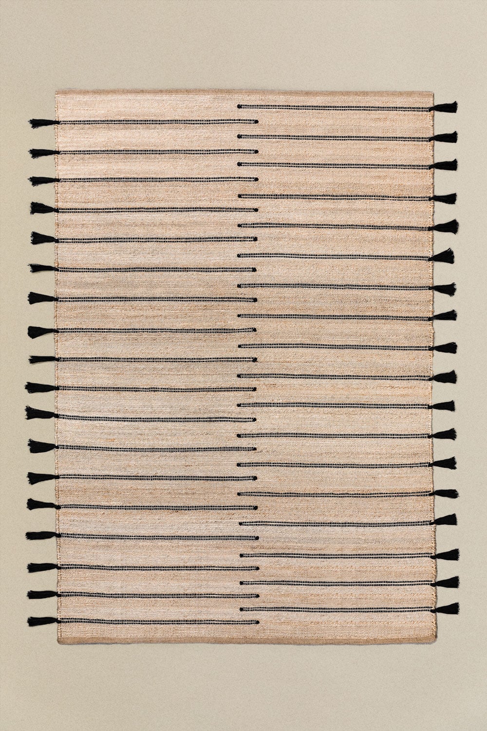 Rectangular rug 225x300 cm in jute and fabric Plamena, gallery image 2