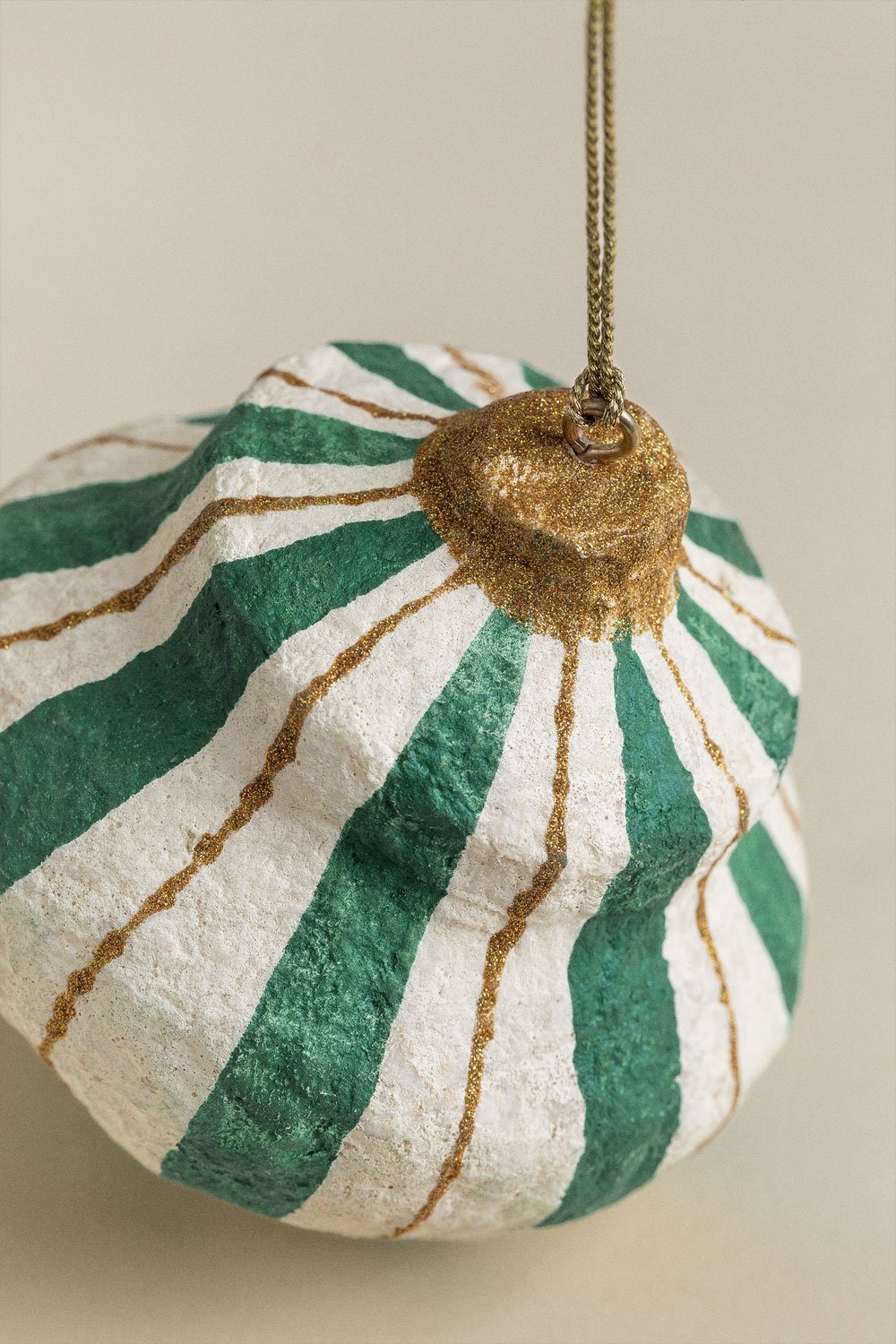 Set of 3 Mogens handmade papier-mâché Christmas ornaments, gallery image 4