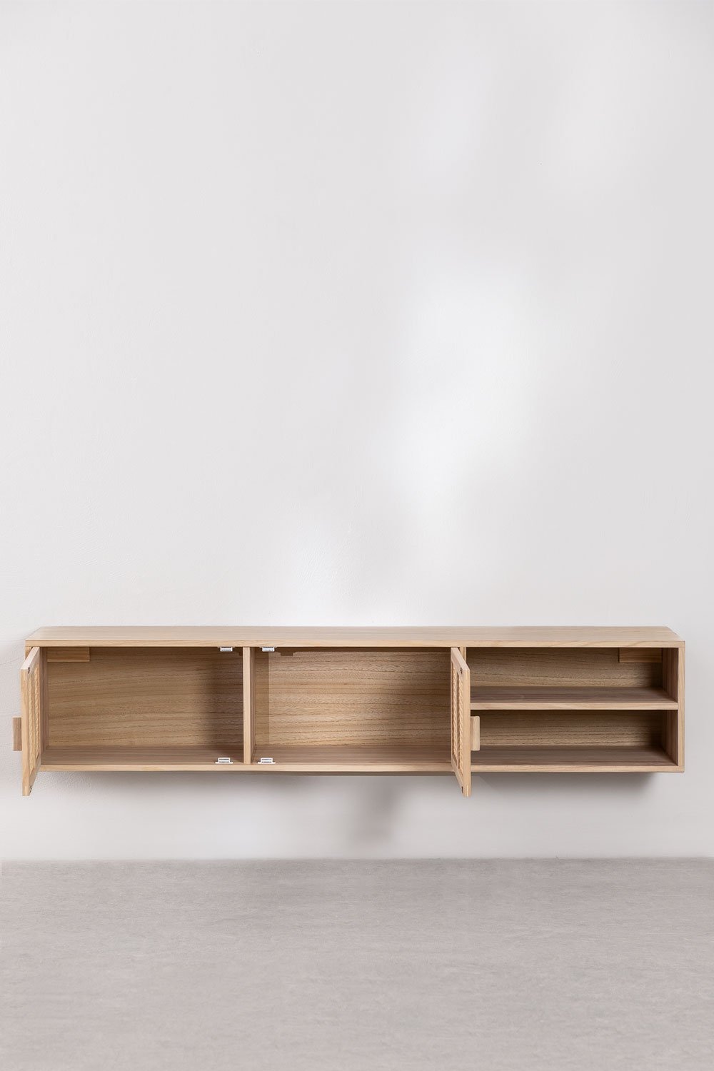 Wall-mounted TV cabinet 150x35 cm in Ralik wood, gallery image 4