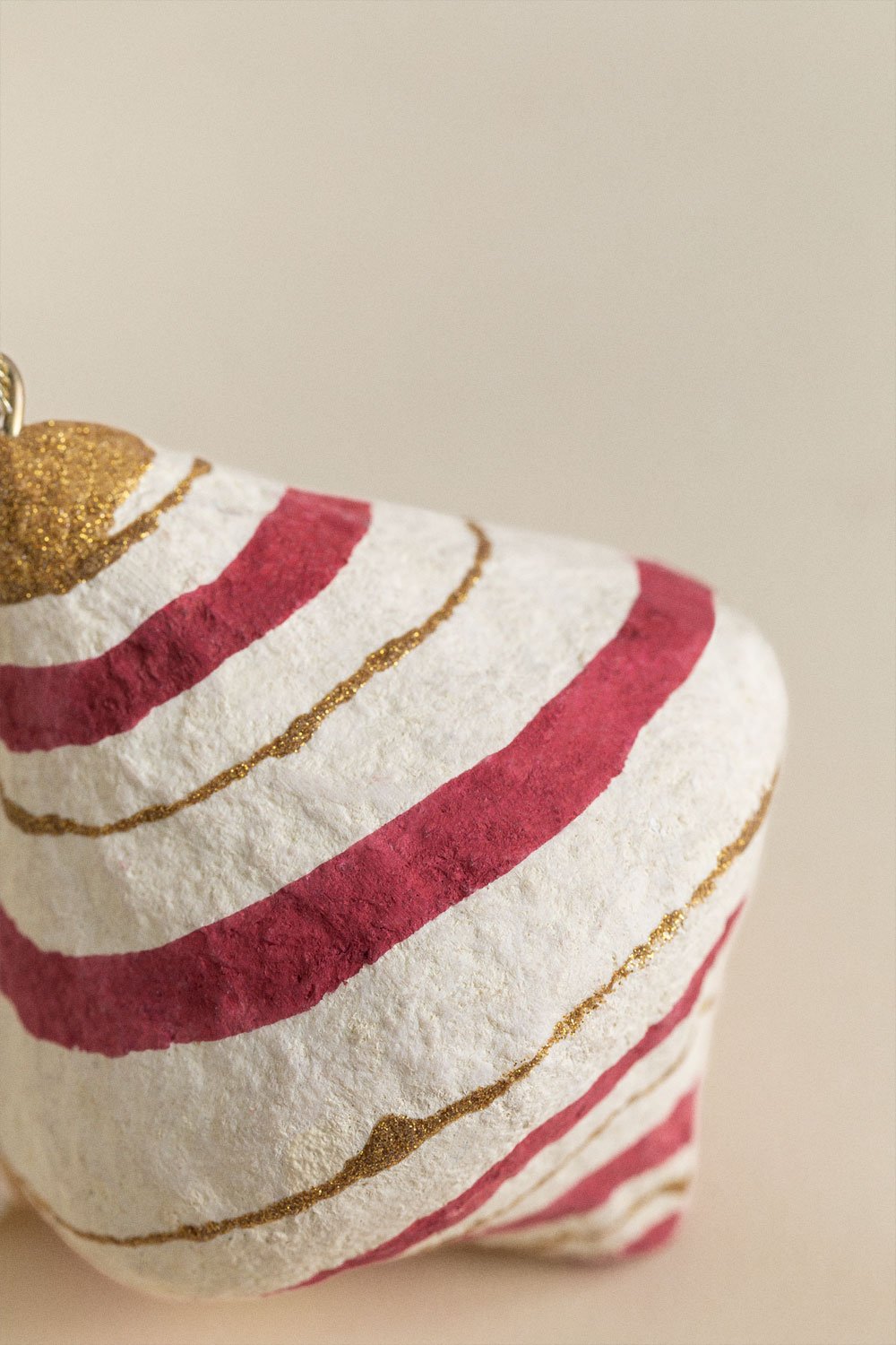 Set of 3 handmade Christmas ornaments in papier-mâché Grisen, gallery image 5