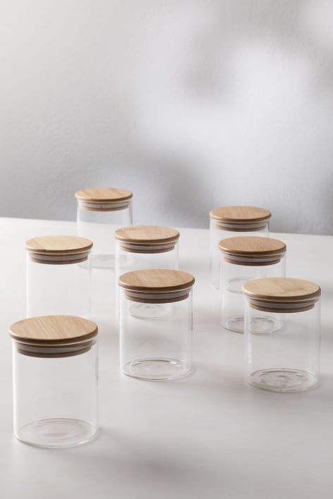 Set of 8 Seyne Ø8 cm glass jars