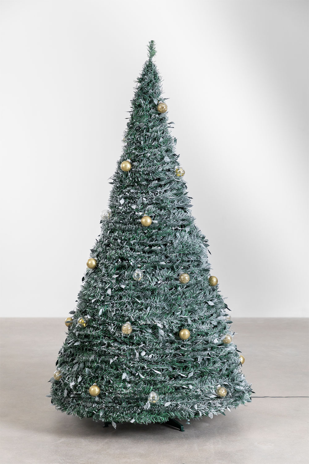 Foldable Tree Folding Christmas tree 210 cm with gold LED lights Taimy - SKLUM