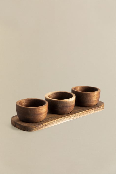 Set of 3 Acacia Wood Bowls Tueris
