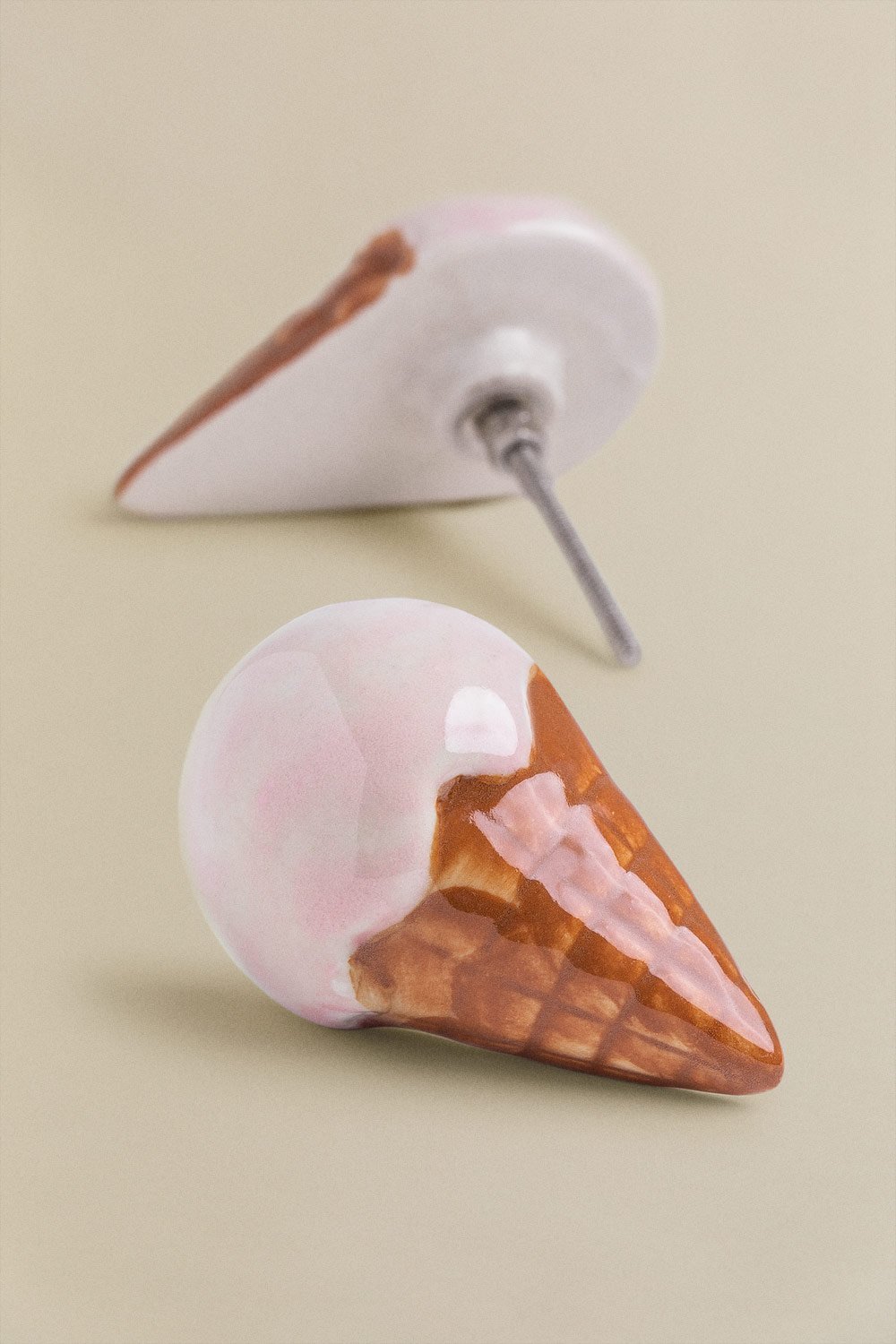 Set of 2 Ceramic Pullers Ice Cream Style Kids, gallery image 2