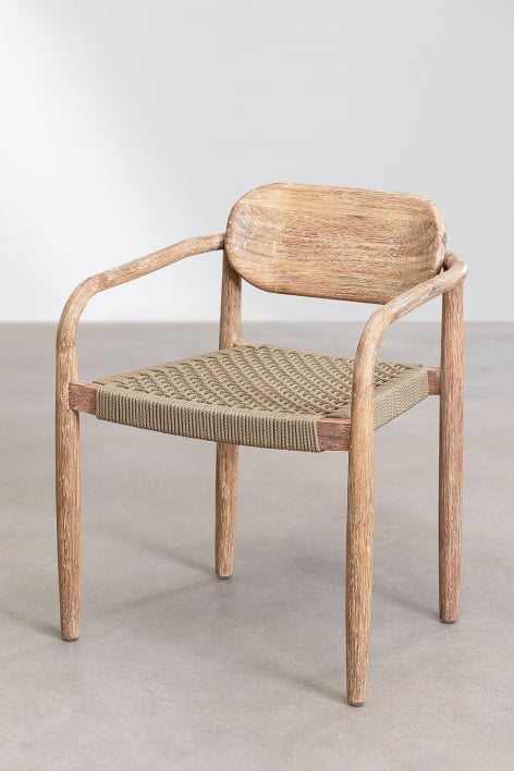 Wooden Garden Chair with Armrests Naele