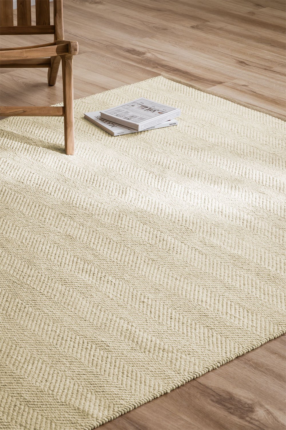 Rectangular rug 160x230 cm in polyester and jute Kalina, gallery image 1