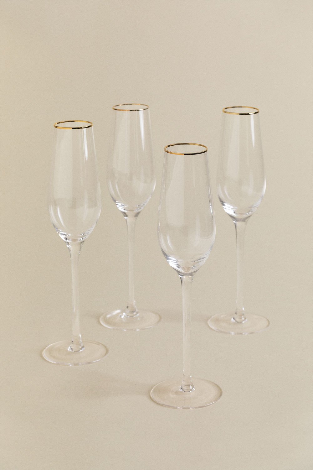 Pack of 4 Glass Champagne Flutes 22 cl Arely, gallery image 2
