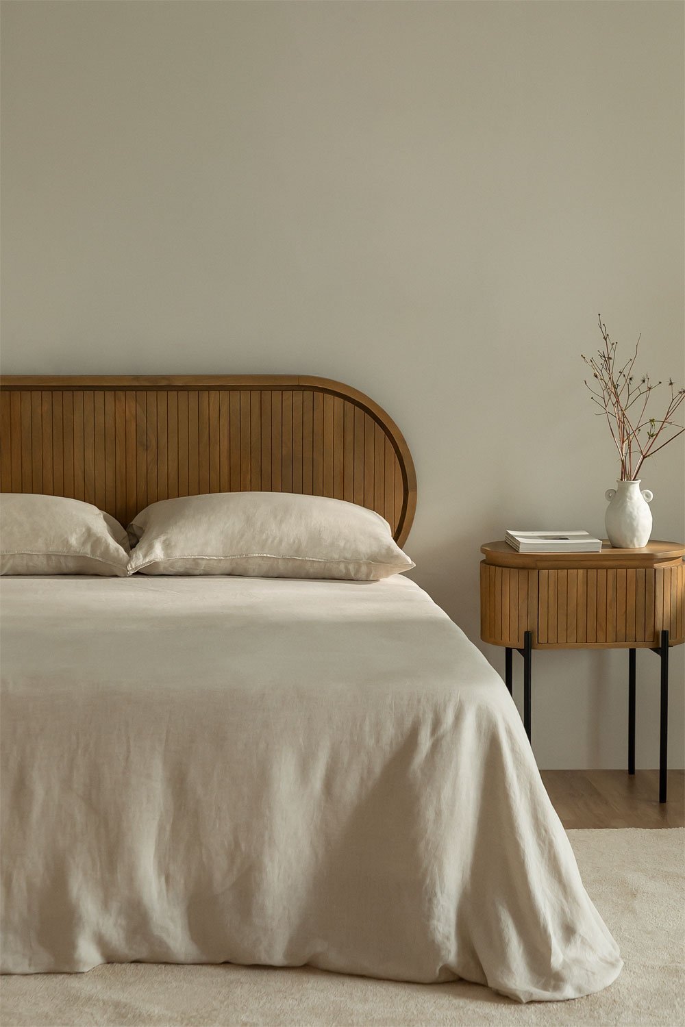 Headboard for 150 cm Bed in Mango Wood Analis, gallery image 1