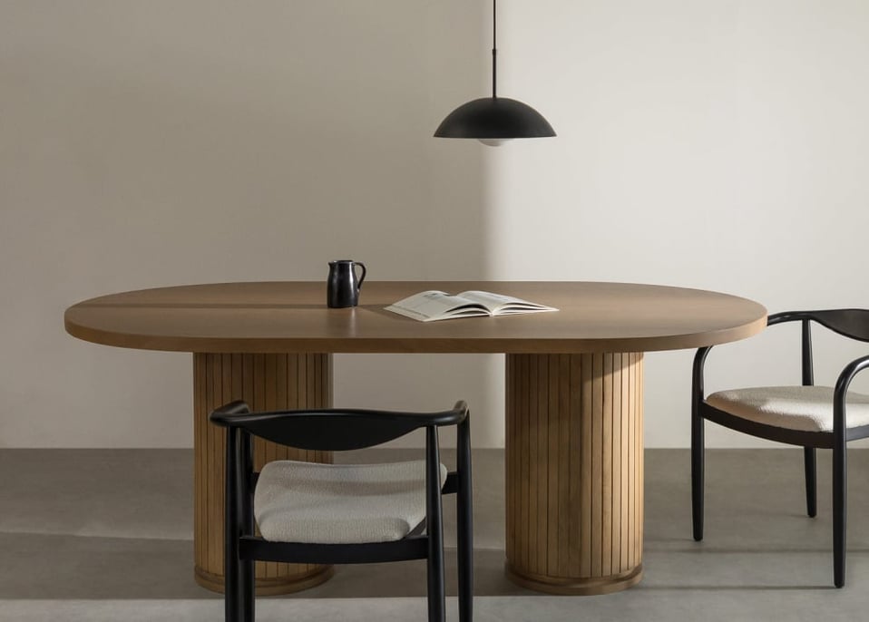 Analis Mango Wood Oval Dining Table