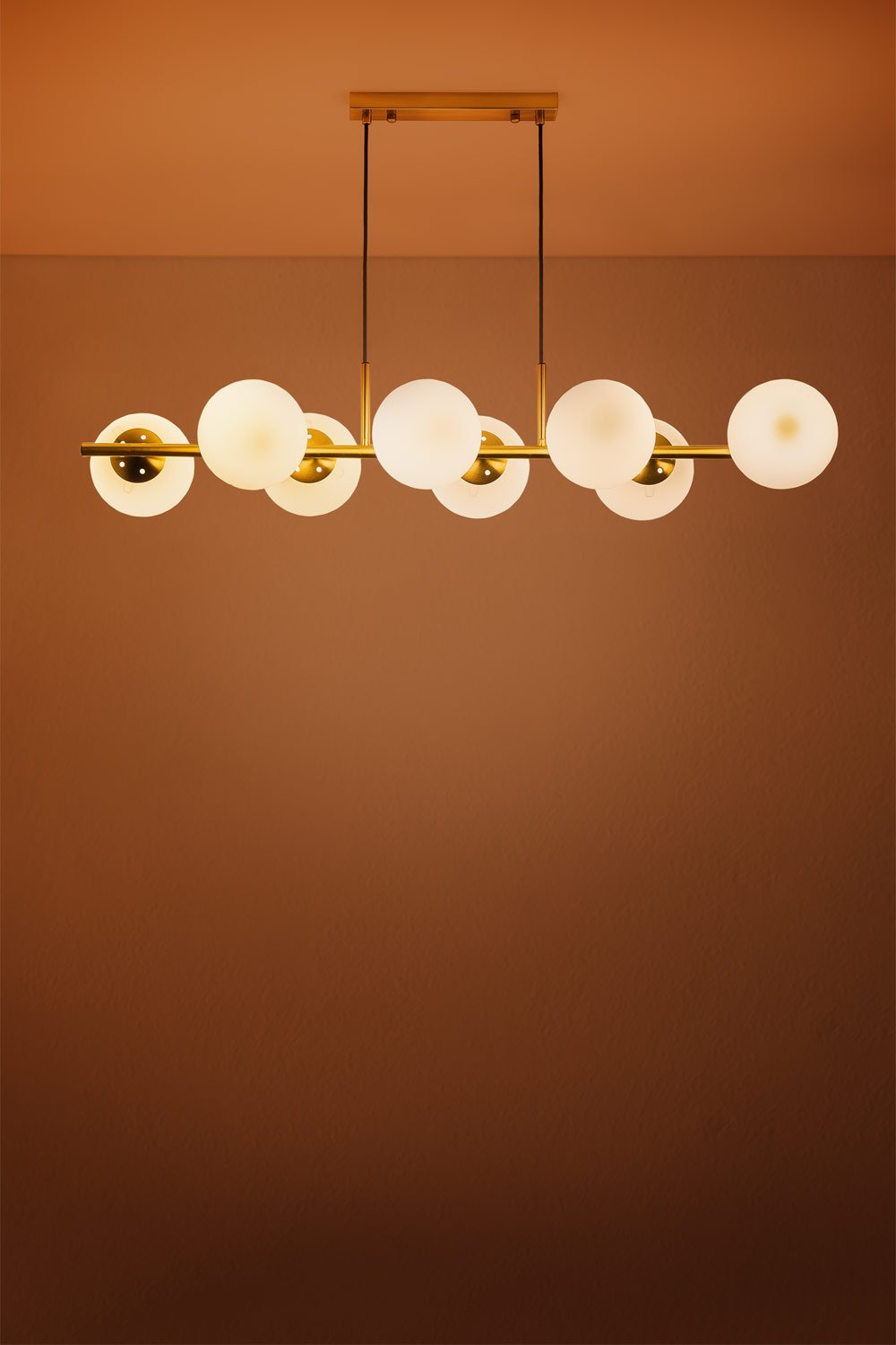 Uvol iron and glass ball ceiling lamp, gallery image 3