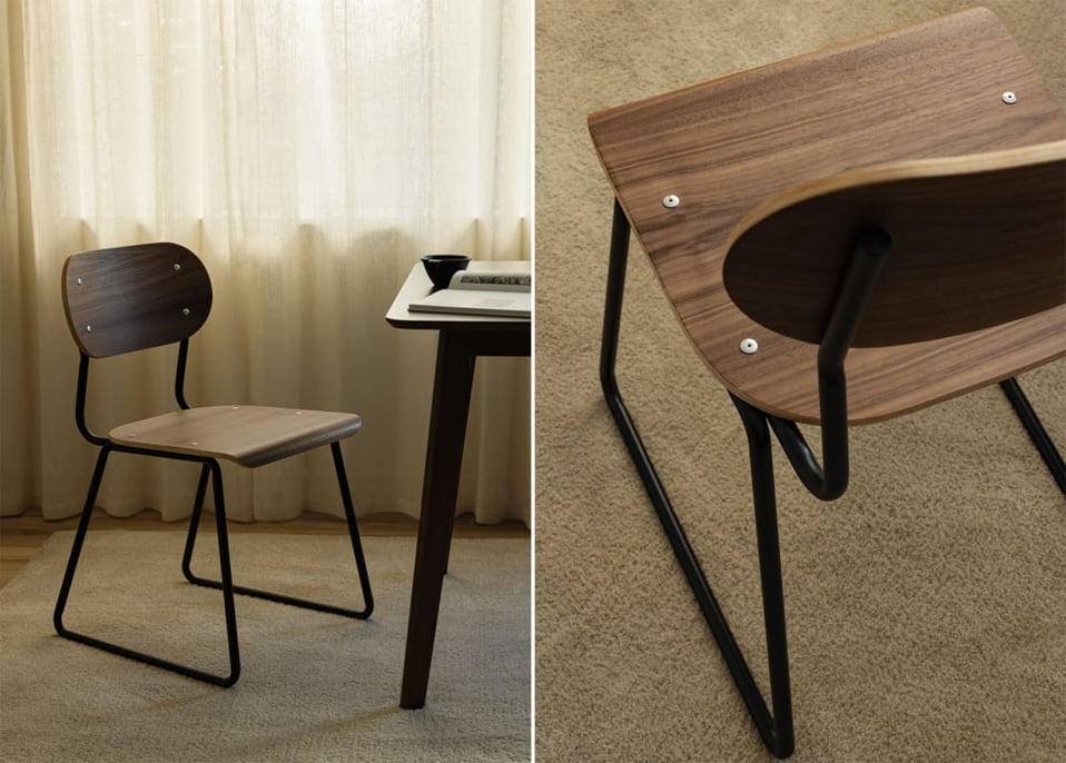 Jodie walnut veneer dining chair