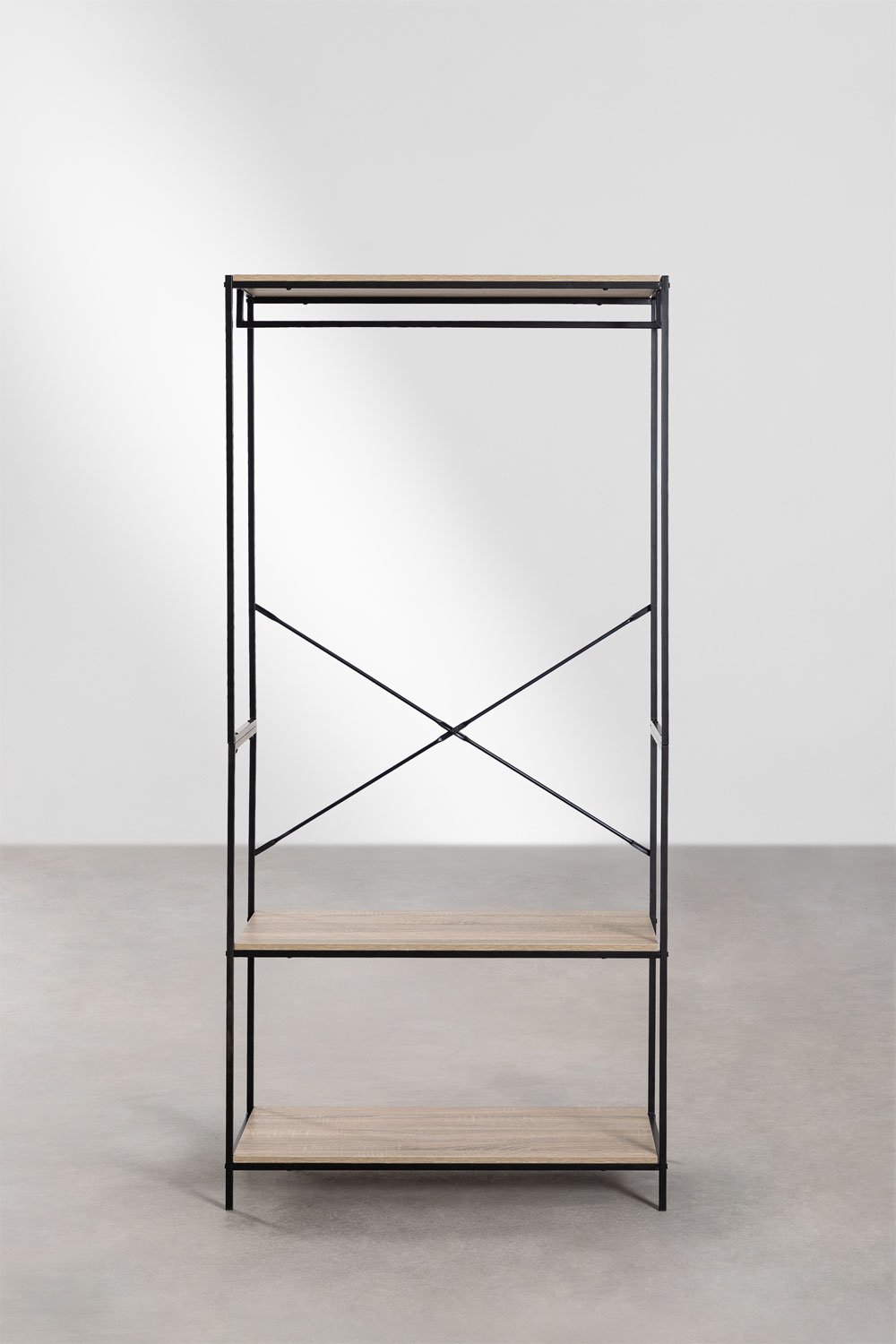 Open cabinet with shelves in wood and metal Baxter, gallery image 3