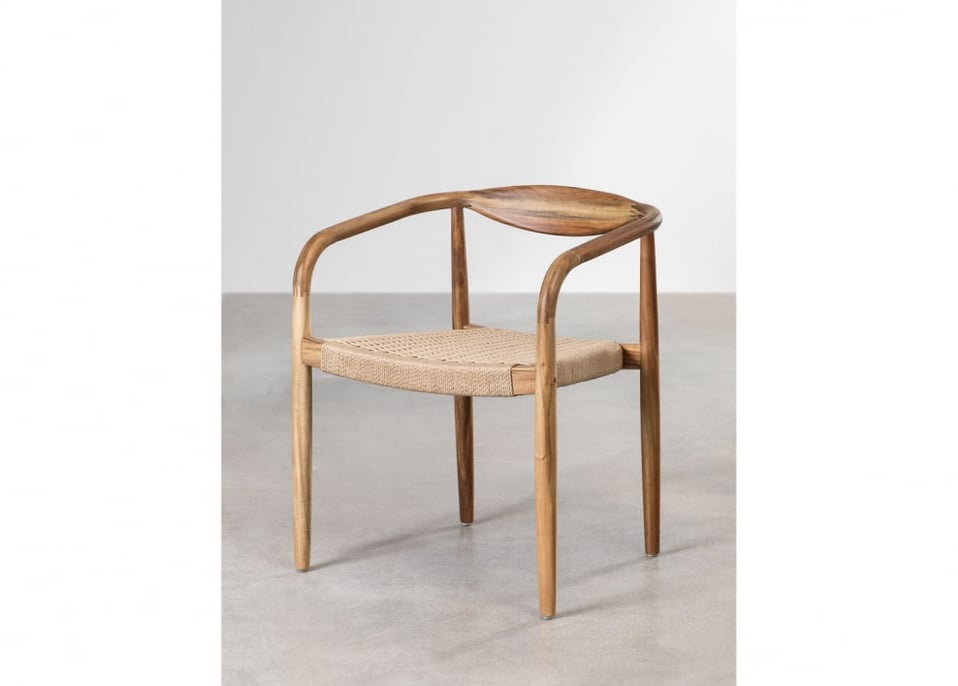 Mallory acacia wood dining chair