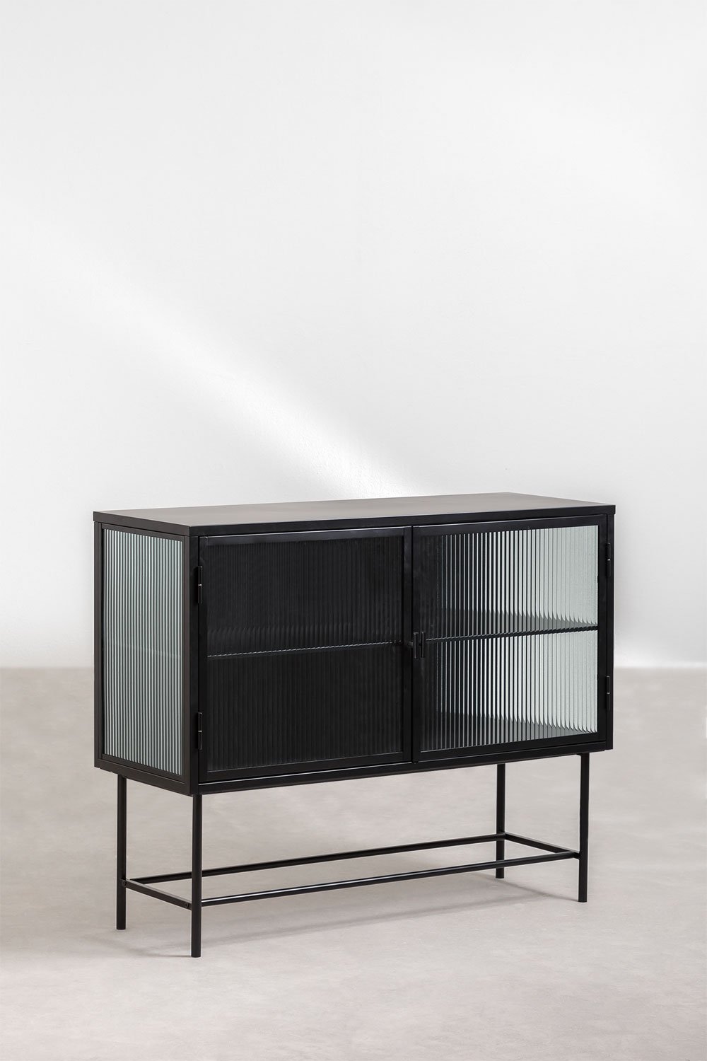 Vertical Metal and Glass Sideboard, gallery image 1