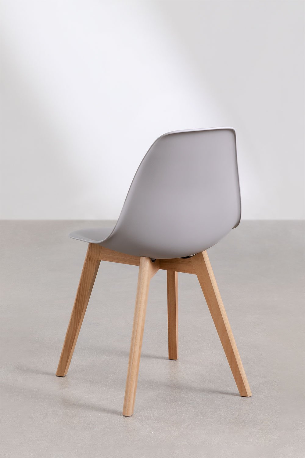 Scand Nordic polypropylene and beech wood dining chair, gallery image 5