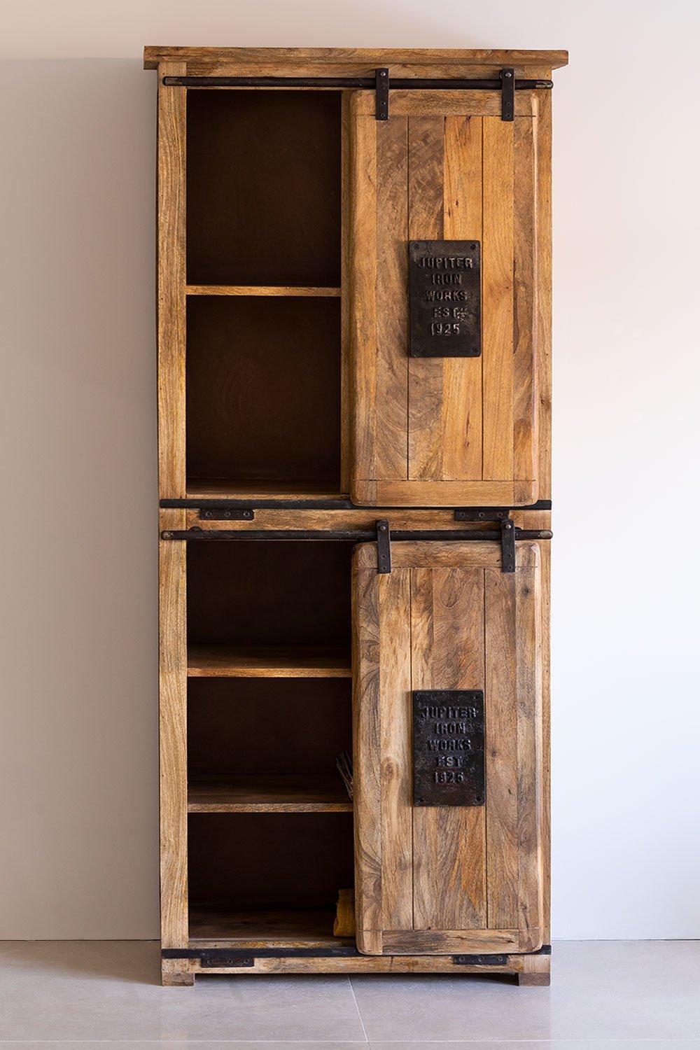 Wardrobe with 2 sliding doors in mango wood Uain  , gallery image 3