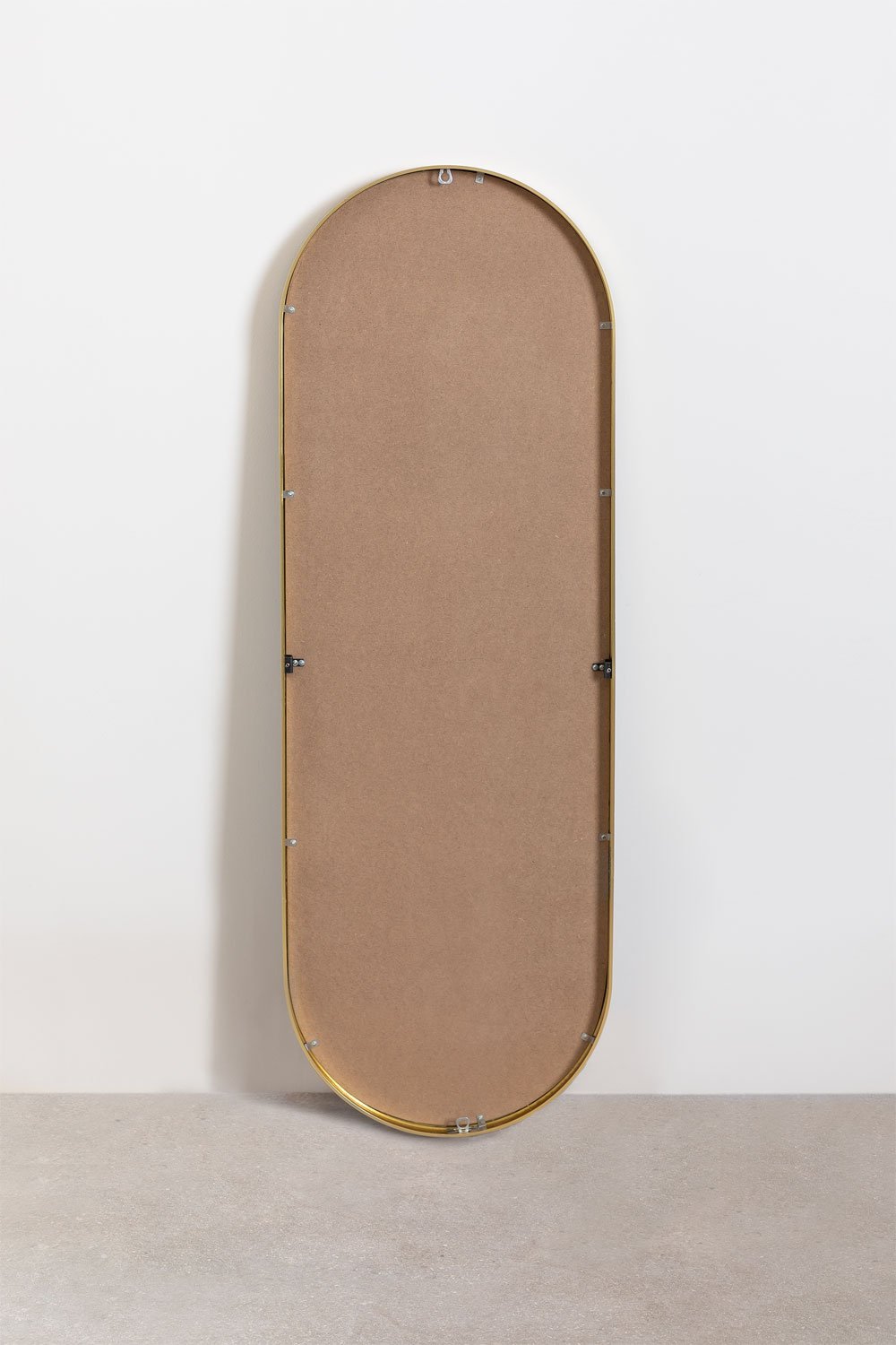 Oval wall mirror in metal Elsie Gold, gallery image 7