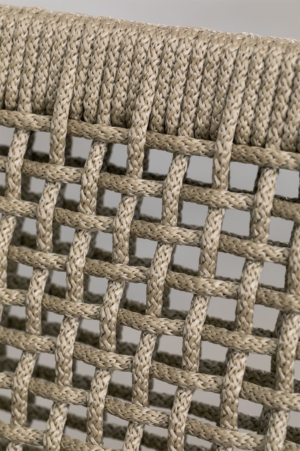 Tenay Square garden chair with armrests in acacia wood and braided rope, gallery image 9